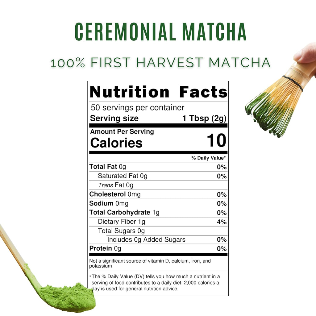Satoen Ceremonial Grade Matcha Powder - Premium Japanese Green Tea from First Harvest (100g)