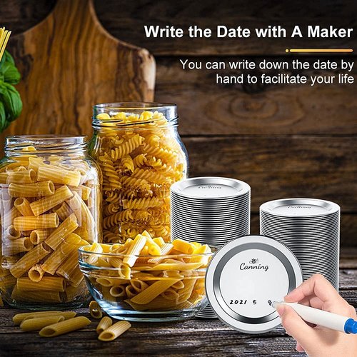 100pcs Regular Mouth Canning Lids, 70mm Mason Jar Lids for Canning, Reusable Leak Proof Split-type Lids, Food Grade Material (70mm, Silver)