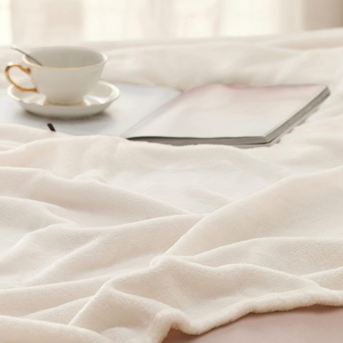 Bedsure Fleece Blanket - Soft, Lightweight, Plush King Size Cream Microfiber, 108x90 Inches