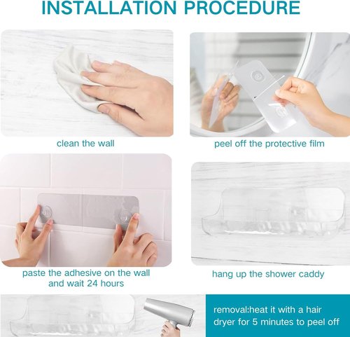 Acrylic Wall Mounted Shelf | 2 PCS Transparent Non-Drilled Bathroom Storage Solution