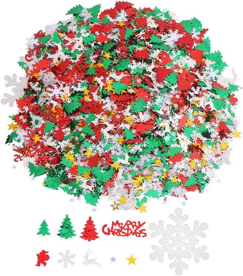 CCINEE Metallic Foil Sequins - 100g Set with 4800 Pieces for Festive Table Decorations