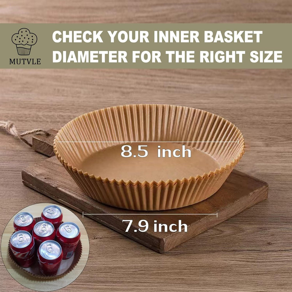 Ninja Air Fryer Liners - Disposable 8-Inch Round Parchment Paper | 200 Pcs for 4 Qt Air Fryer