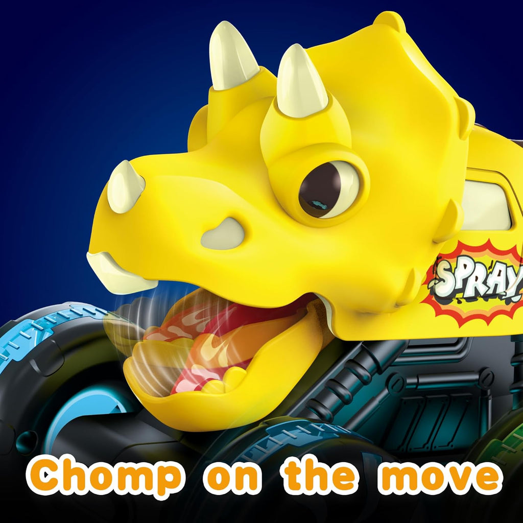 Skiennix Dinosaur Monster Truck Toys - 3 Pack with Light-Up LED Wheels for Toddlers