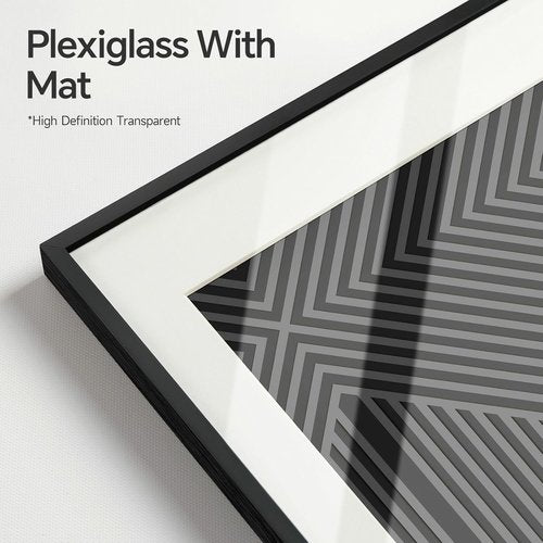 Framed Modern Abstract Wall Art by [Brand Name] - Set of 3 Black & White Canvas Prints | 24x36 Inch Minimalist Decor