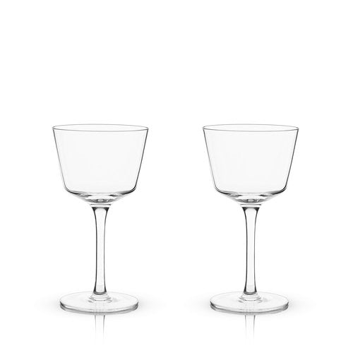 Viski Nick and Nora Glasses, Stemmed Drinkware, Premium Crystal Cocktail Glasses, Cocktail Coupe Glasses, Home and Bar Glass cups, Set of 2, 6oz