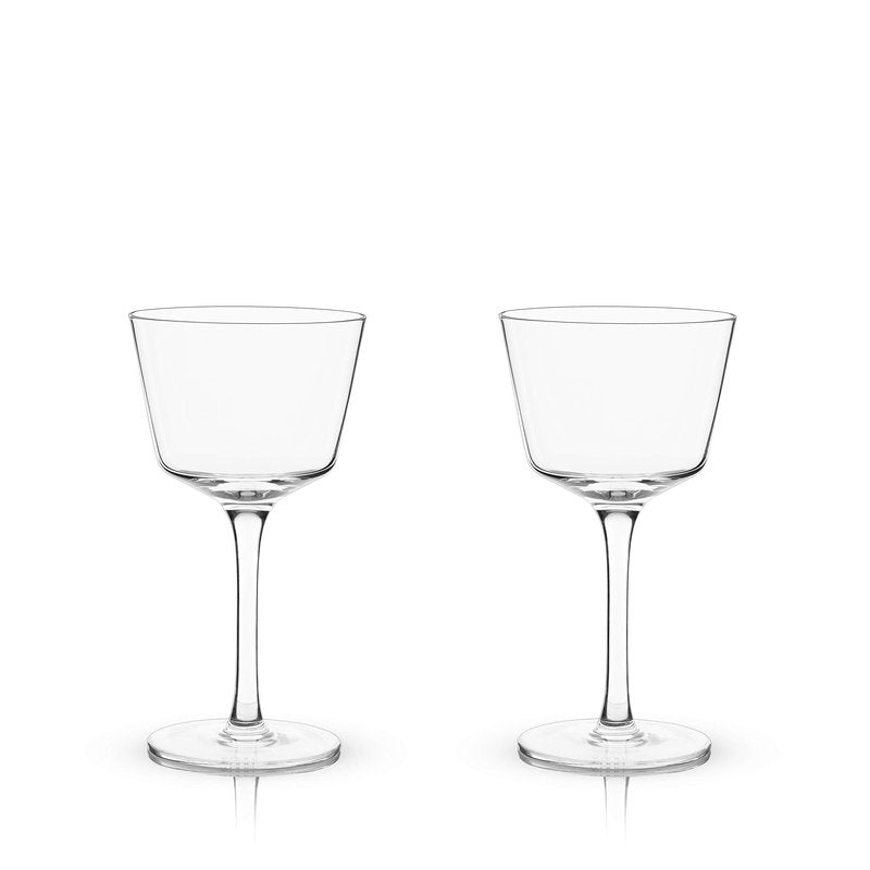 Viski Nick and Nora Glasses, Stemmed Drinkware, Premium Crystal Cocktail Glasses, Cocktail Coupe Glasses, Home and Bar Glass cups, Set of 2, 4oz