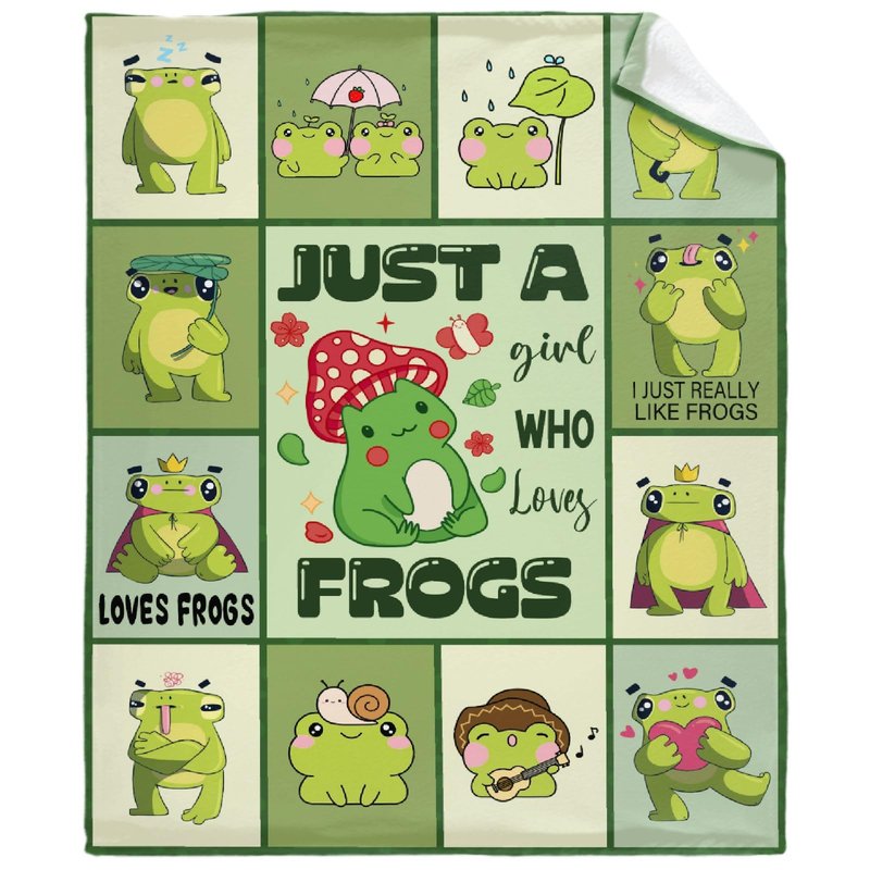 Frog Throw Blanket is Super Soft and Warm,The Lightweight Flannel Blanket is for All-Season Use,A Great Choice for Gifts 80"x60"for Adult