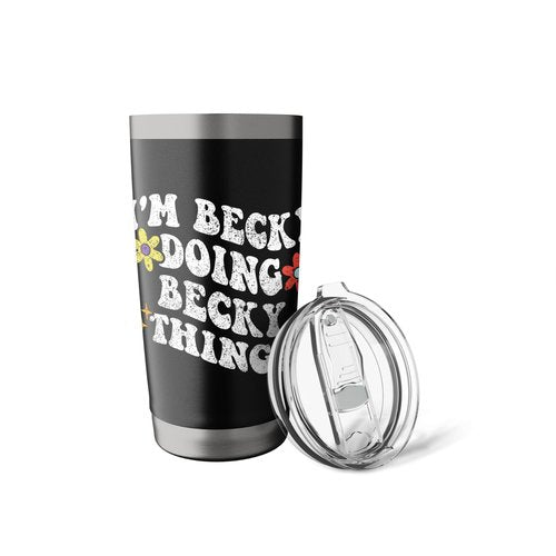 Retro Groovy Im BECKY Doing BECKY Things Funny Mother's Day Stainless Steel Insulated Tumbler