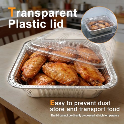 Heavy-Duty Aluminum Pans with Lids by [Brand Name] - 35-Pack Square Baking Trays for Grilling & Meal Prep
