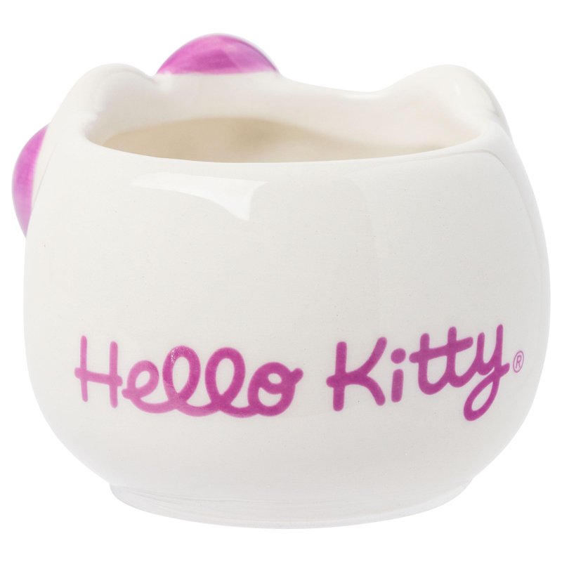 Silver Buffalo Sanrio Hello Kitty Different Color Bows 4 Pack Ceramic 3D Sculpted Mini Cup Set, Perfect as a Sugar, Cream, or Milk Set, 3.5 Ounces
