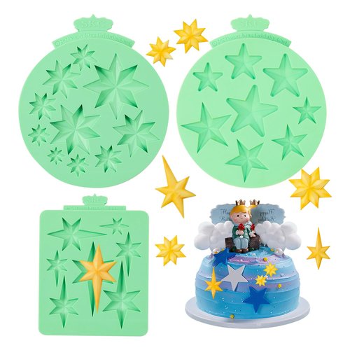 KALAIEN Star Molds Silicone,3 Pcs Star Chocolate Mold for Candy Baking Molds DIY Resin Mold