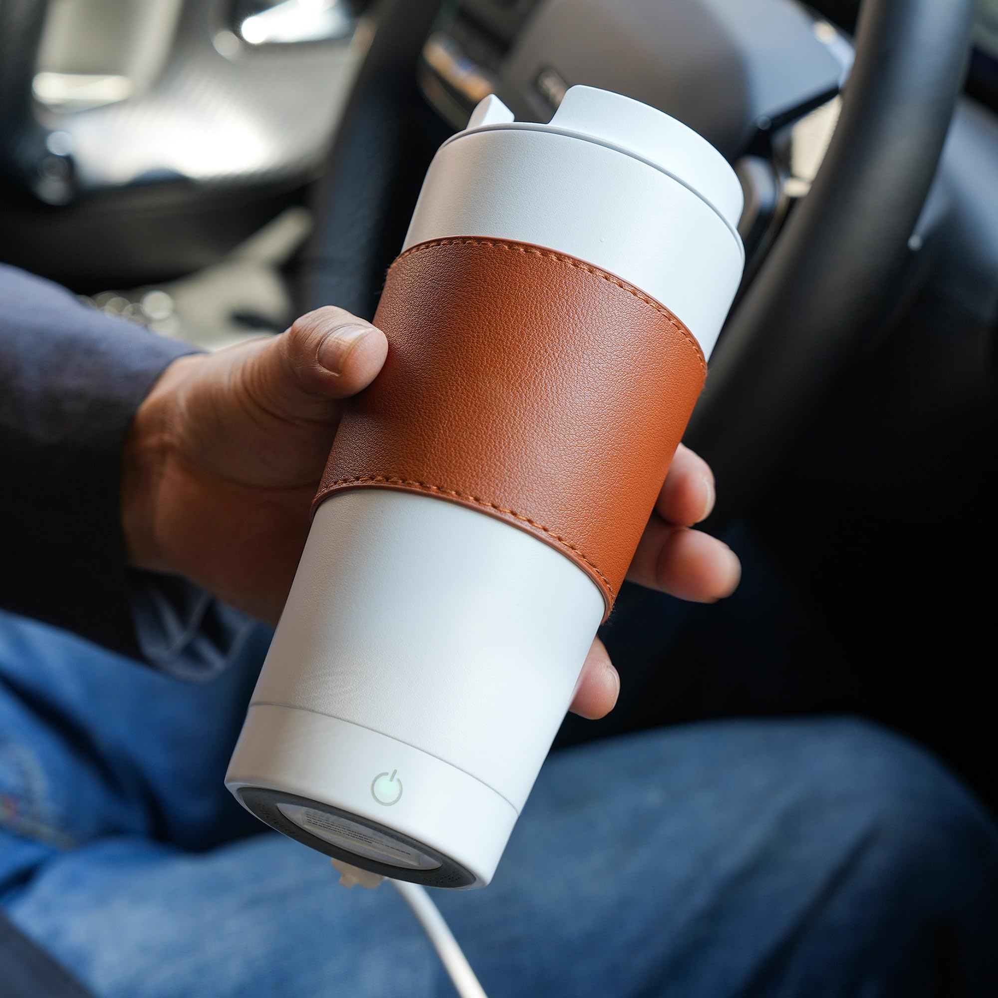 Car Kettle Water Boiler, Portable Car Bottle Warmer, Smart Car Cup for Coffee Warmer, Car Coffee Mug Fits in Car Cup Holder with Temperature Control