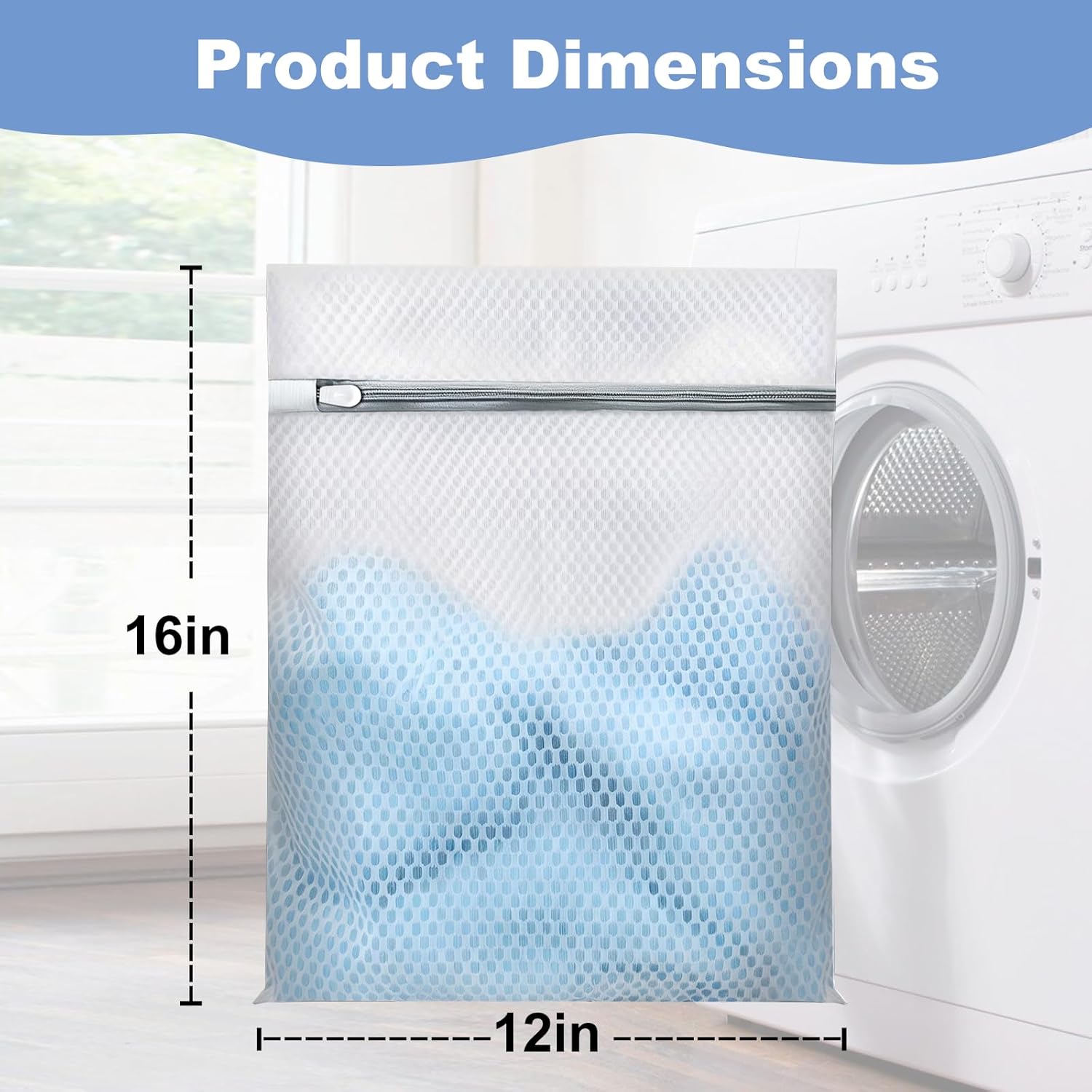 Skiennix Laundry Bags - Extra Durable Mesh Wash Bags for Delicates | 12 x 16 Inch, 4-Pack