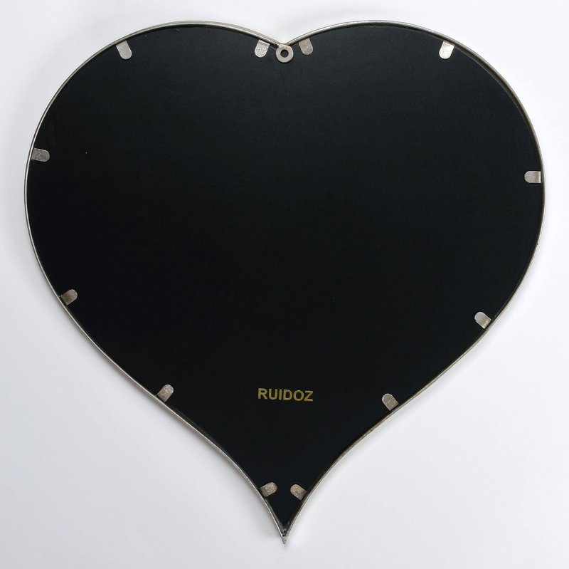 RUIDOZ 22 Inch Heart Mirror for Wall, Heart Shaped Wall Mirror with Silver Metal Frame for Valentine Decor Room Decorations-0975RZ