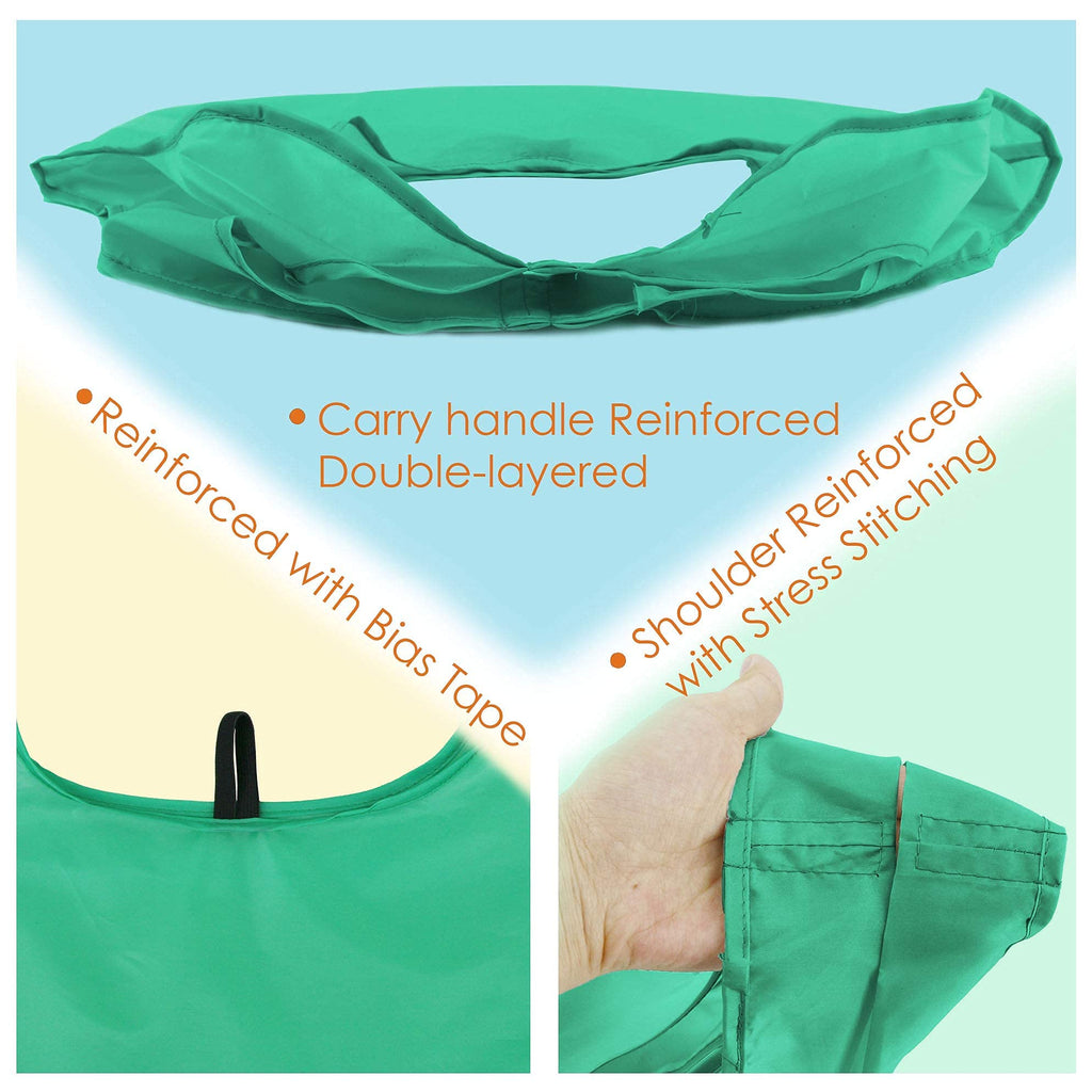 BeeGreen Groceries Reusable Bags Set of 12 for Shopping and Insulated Cooler Bag 1 Pack with Handles Compact Cute Solid Color Cloth Grocery Totes