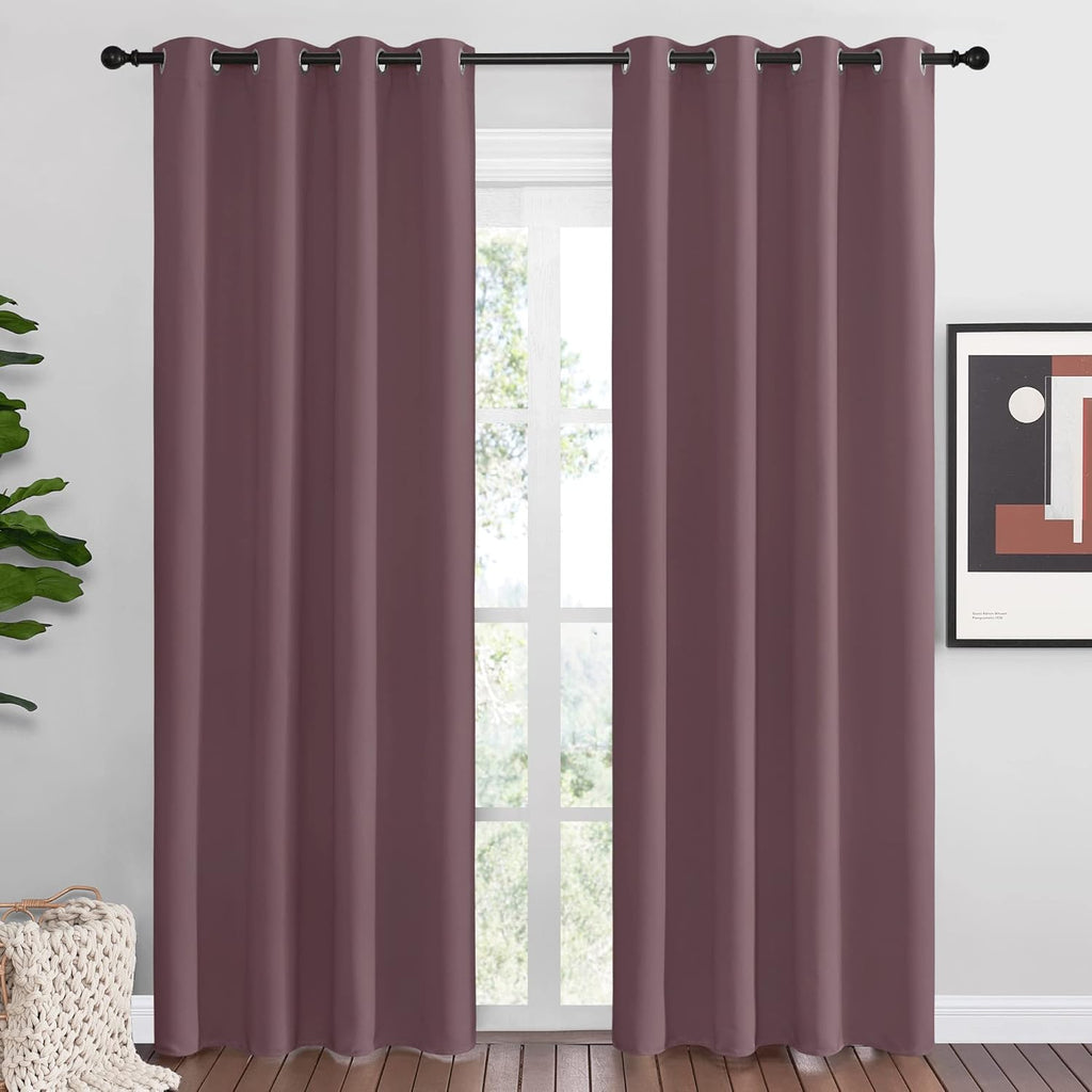 NICETOWN Blackout Curtains - 86" Long, 55" Wide, Sound Reducing & Energy Efficient, 2 Pieces for Modern Rooms
