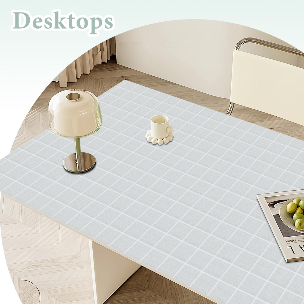 Drawer and Shelf Liner for Kitchen Cabinet: 12 in X 20 Ft Non Slip Waterproof Shelf Paper Non Adhesive Refrigerator Liners Light Gray Grid Easy Liners for Bathroom