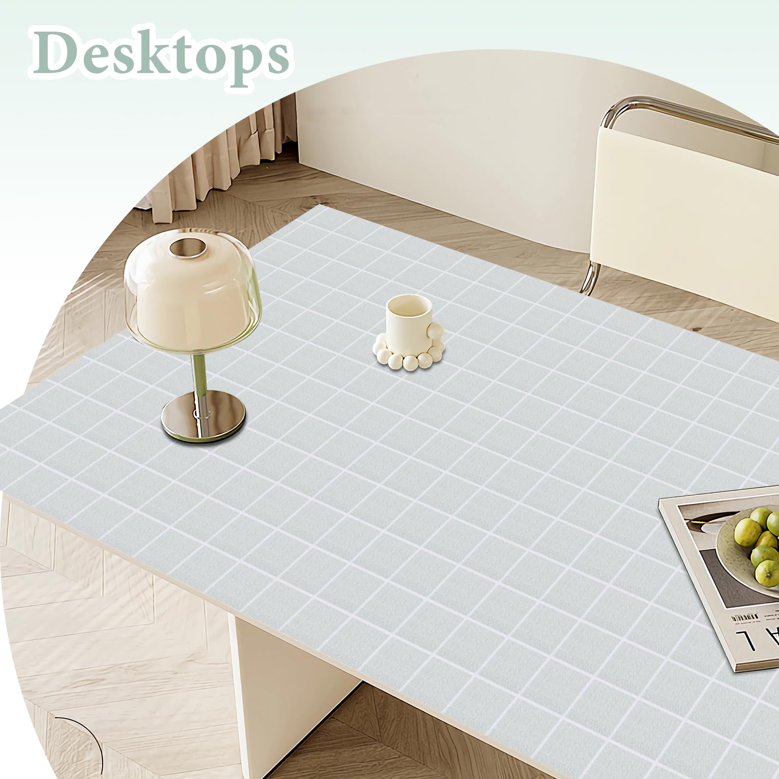 Drawer and Shelf Liner for Kitchen Cabinet: 12 in X 20 Ft Non Slip Waterproof Shelf Paper Non Adhesive Refrigerator Liners Light Gray Grid Easy Liners for Bathroom