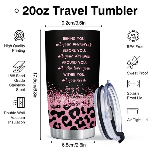 GoMelley 40th Birthday Gifts Women, 40 and Fabulous Tumbler, 40 Year Old Birthday Gifts for Women, 40th Birthday Gift ideas for Mom Friend Sister Wife, Leopard Travel mug 20oz