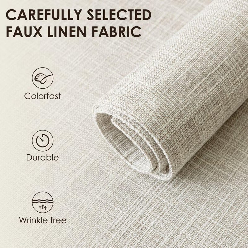 Aironment Placemats Set of 6, Bilayer Thickened Linen Place Mats Heat Resistant Machine Washable Wrinkle Free Carefully Selected Polyester Mats for Kitchen/Dining/Coffee Table (Cream Beige)