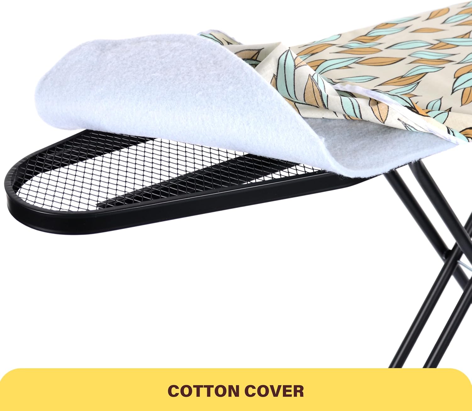 Veiox Ironing Board - Foldable Full Size With Heat Resistant Cover | Adjustable Height & Sturdy Legs (13x43)