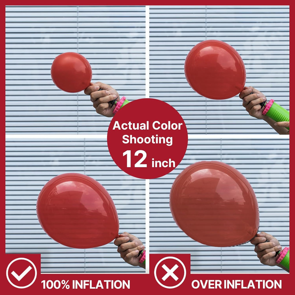 PartyWoo Burgundy Balloons - 100pcs 12 Inch Dark Chestnut Red for Graduation & Birthday Decor