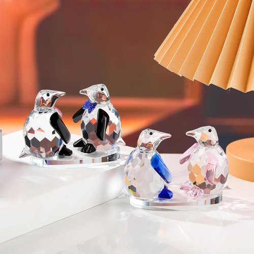 Arikyrist Crystal Penguin Figurine - Cute Glass Collectible Gift for Couples | Home Décor Accent