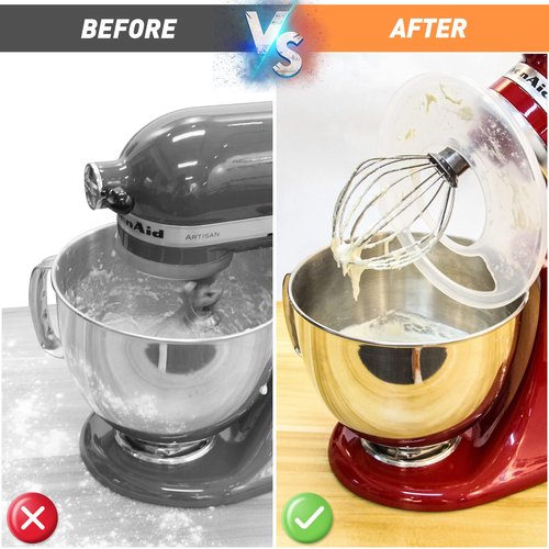 KitchenAid 4.5-5 Qt Tilt-Head Stand Mixer Bowl Covers with Extra Pouring Window, Dishwasher Safe Lid to Prevent Spilling (Pack of 1)