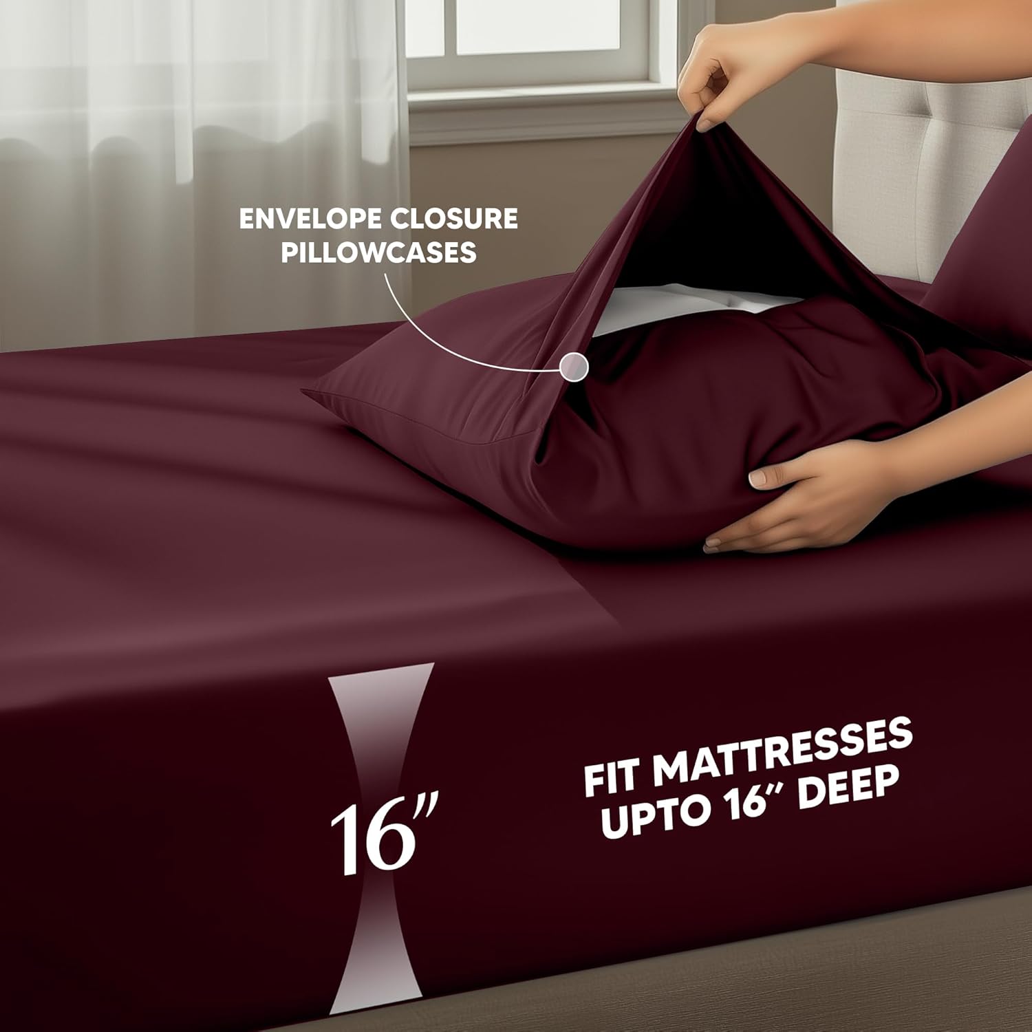 Utopia Bedding Twin XL Sheet Set - Soft & Breathable Microfiber, 3-Piece Set in Burgundy