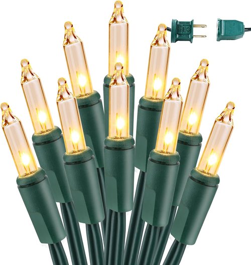 BrizLabs Clear Christmas Lights - 300 Count Warm White String Lights | 69.6ft Connectable Indoor/Outdoor Decor