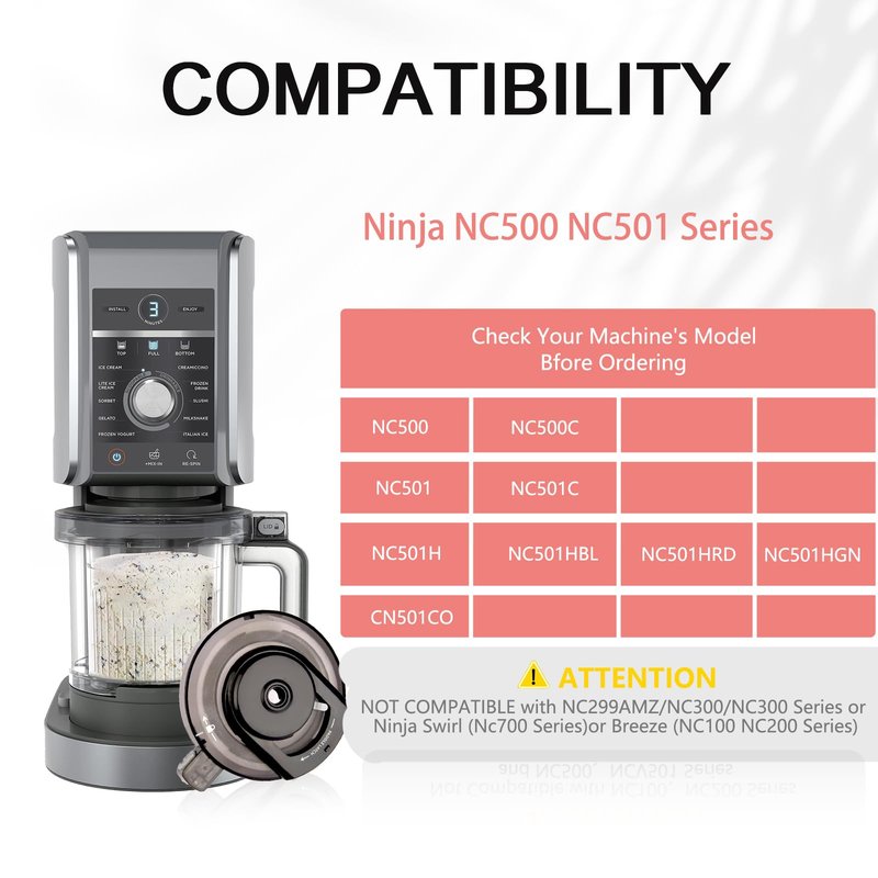 FIIOEOY Outer Bowl Lid Suitable for NC500 Ice Cream Maker, Reusable Creami Deluxe Lid Replacement Compatible with NC500/NC501 Series（NO Paddle), Dishwasher Safe, Leak Proof