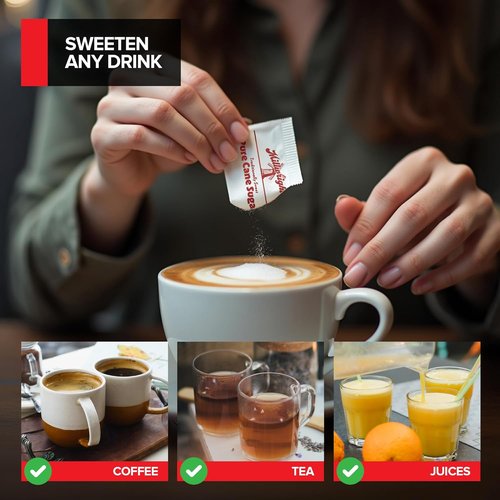 Bulk Sugar Packets - 500 Count Individual Servings of Granulated Sugar for Coffee & Tea
