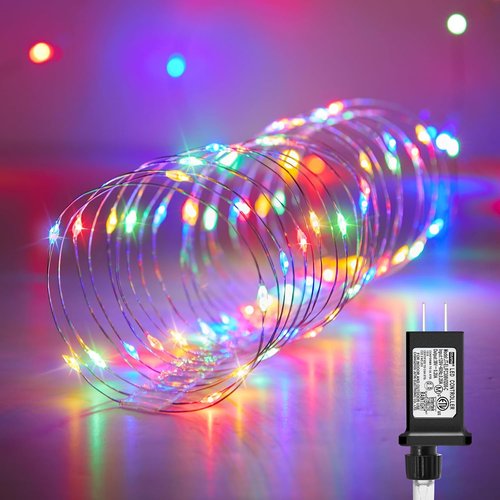 Minetom Fairy String Lights - 33 Ft 100 LED Waterproof Starry Lights on Silver Wire | Perfect for Indoor Decorations