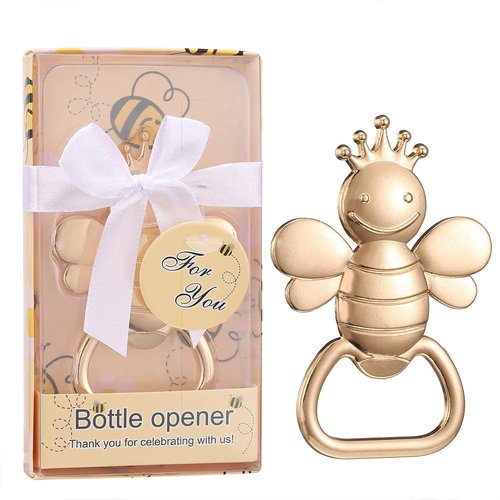 16PCS Baby Bee Shaped Wedding Party Favor Souvenirs for Guests Bee Bottle Opener Gender Reveal Baby Shower Favors Party Supplies Baby Birthday Return Gifts (Bee Opener,16)