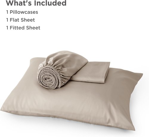 Bedsure Cooling Sheets - Twin XL Bamboo Rayon | Breathable & Soft Hotel Luxury Bedding in Simply Taupe