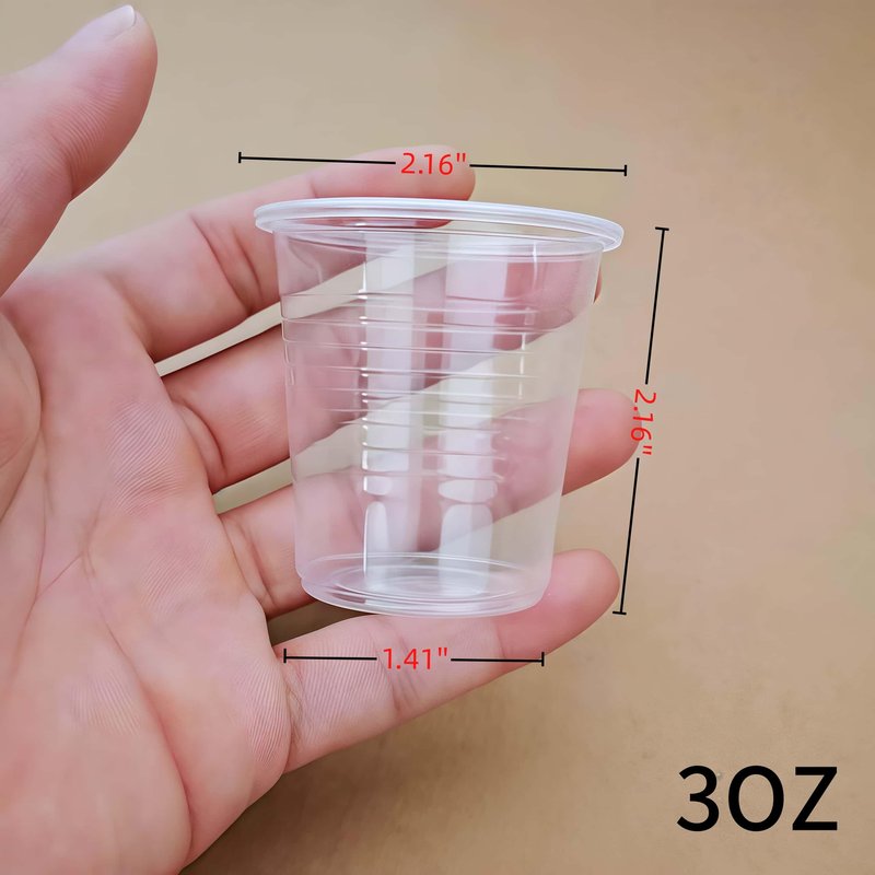 Cynohesta 500 Pack Mini Plastic Shot Glasses Disposable Cups Clear Small Communion Cup Sample for Tasting&Mouthwash,Little 1oz-1.5-2-3 Ounce Tiny(500, 0.75OZ)