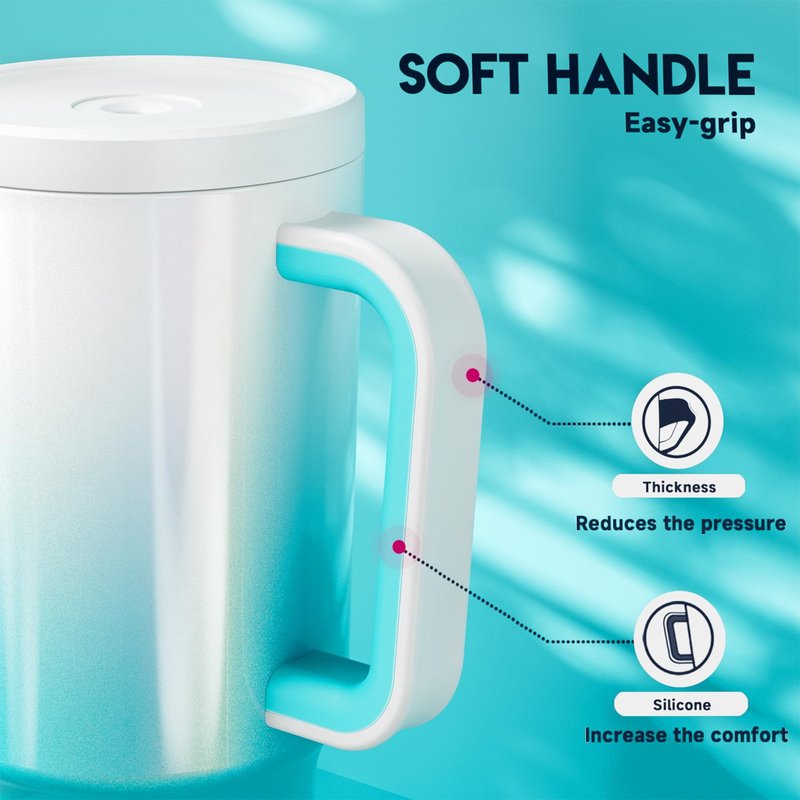Meoky 40 oz Tumbler with Handle for Women: Stainless Steel Insulated Tumbler with Lid and Straw - 100% Leak Proof Tumbler for Home Office Car - Fashion Enthusiasts, Violet
