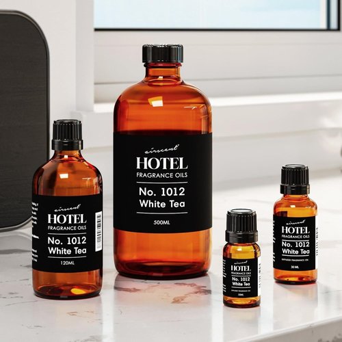 AirScent Hotel Diffuser Oil No. 1012 - Premium White Tea Scent for Ultrasonic Diffusers | 10 mL Glass Dropper Bottle