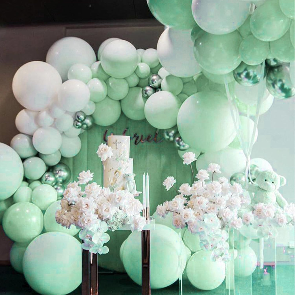 PartyWoo Pastel Green Balloons - 50 Pcs Mini 5-Inch Latex Balloons for Birthday & Baby Showers