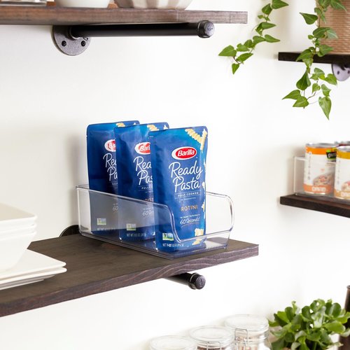 iDesign Linus Plastic Fridge and Freezer Storage Organizer Bin, Clear Container for Food, Drinks, Produce Organization, BPA-Free , 11" x 5.5" x 3.5", Set of 2, Clear