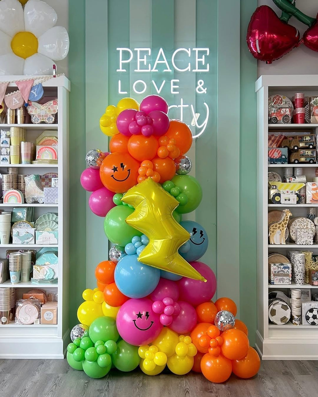 Skiennix 141 Pcs Rainbow Balloon Arch Kit - Neon Summer Colors for Hawaiian Luau & Birthday Parties