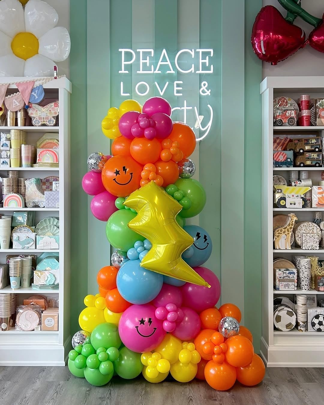 Skiennix 141 Pcs Rainbow Balloon Arch Kit - Neon Summer Colors for Hawaiian Luau & Birthday Parties