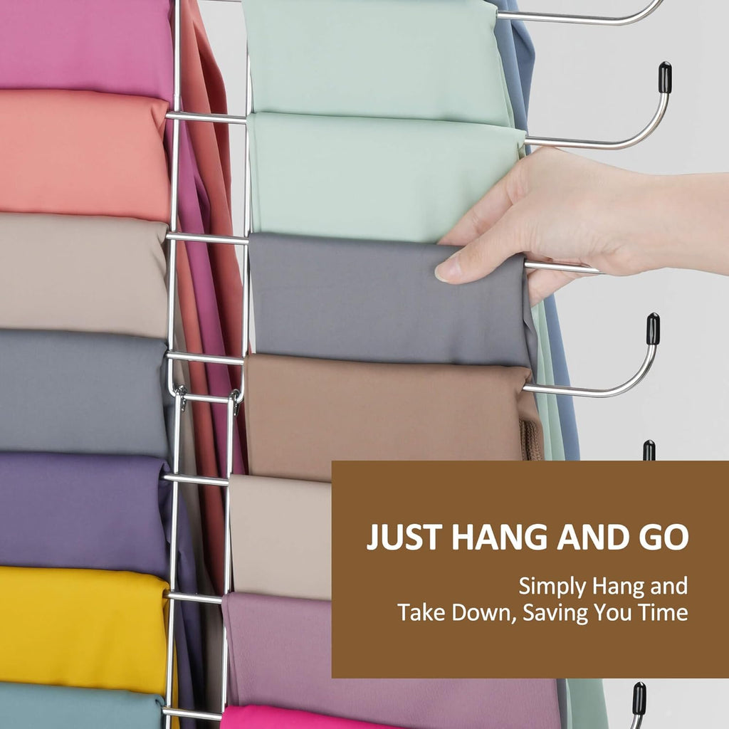 ZEDODIER Legging Organizer - Rotatable Yoga Pants Hanger for Women & Girls | Holds 20 Pairs, Silver