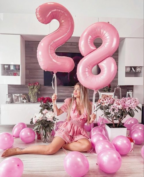 Foil 50 Number Balloon - 40 Inch Pastel Pink 50th Birthday Party Decoration for Men & Women