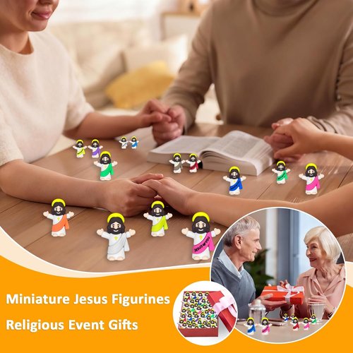 Mini Jesus Figures by [Brand Name] - 110PCS Religious Figurines for Easter Egg Stuffers & Party Favors | 2 Styles