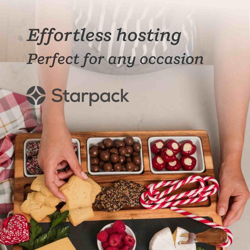 Starpack 'Gather & Graze' Wooden Charcuterie Board & Cheese Board Gift Set with 4 Cheese Knives, Wine Key & 4 Appetizer Forks - Housewarming, Bridal Shower, Wedding Gift
