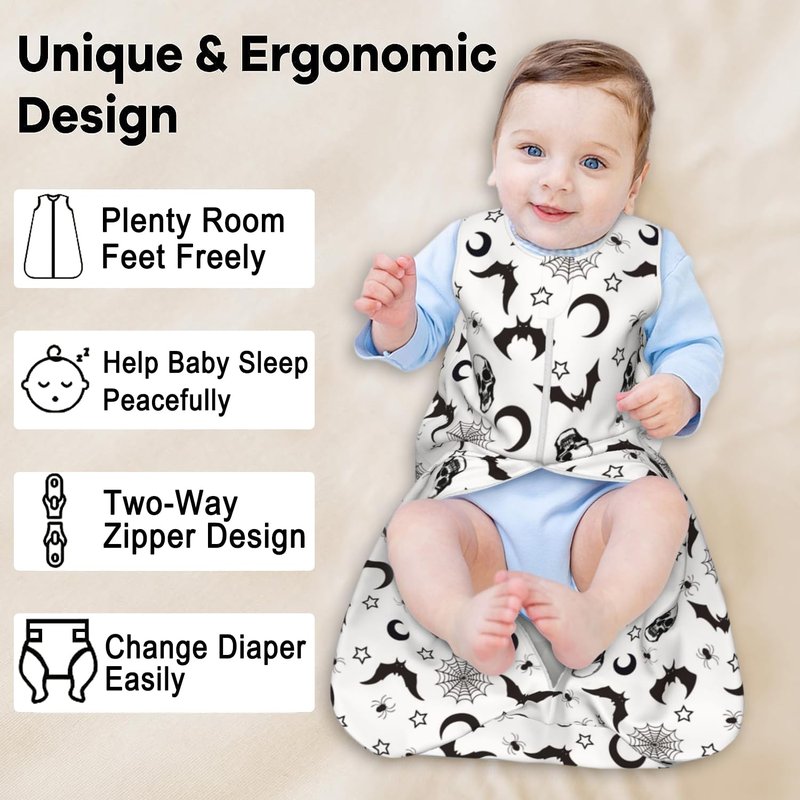 Baby Wearable Blanket Unisex Baby Stuff, Goth, 0-6M