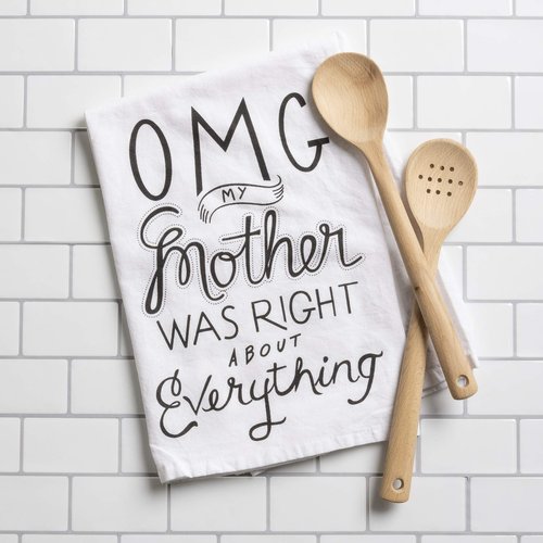 Primitives by Kathy Boho Cotton Kitchen Towel Set - Funny Sayings, Housewarming Gift, Fall Decor, 28"x28"