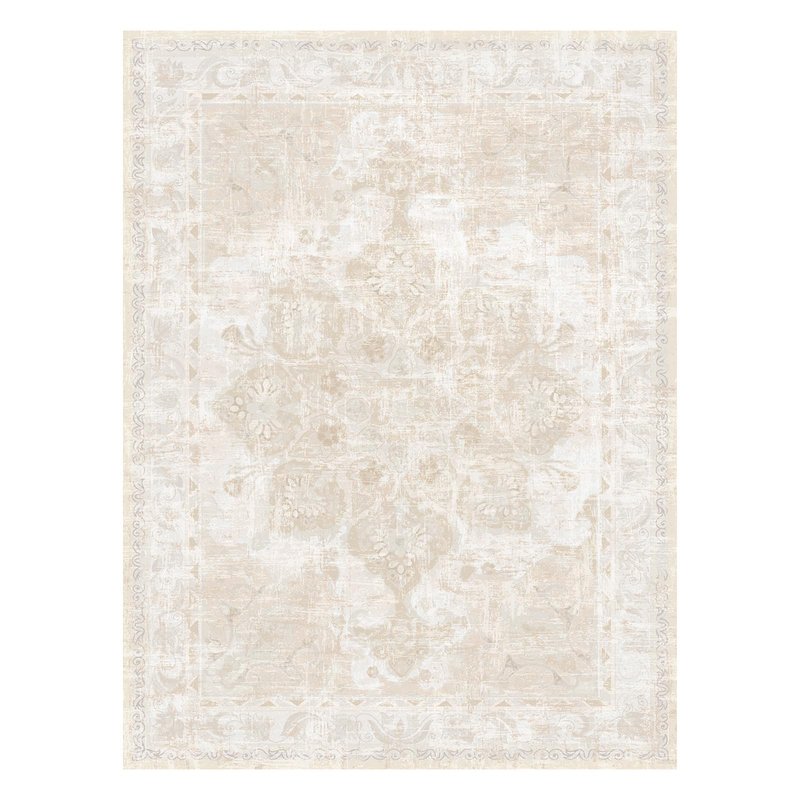 Vhong Washable Area Rugs Boho Vintage Neutral Modern Pale Green 5x7 Non Slip Small Carpet for Living Room Dining Room Bedroom Farmhouse