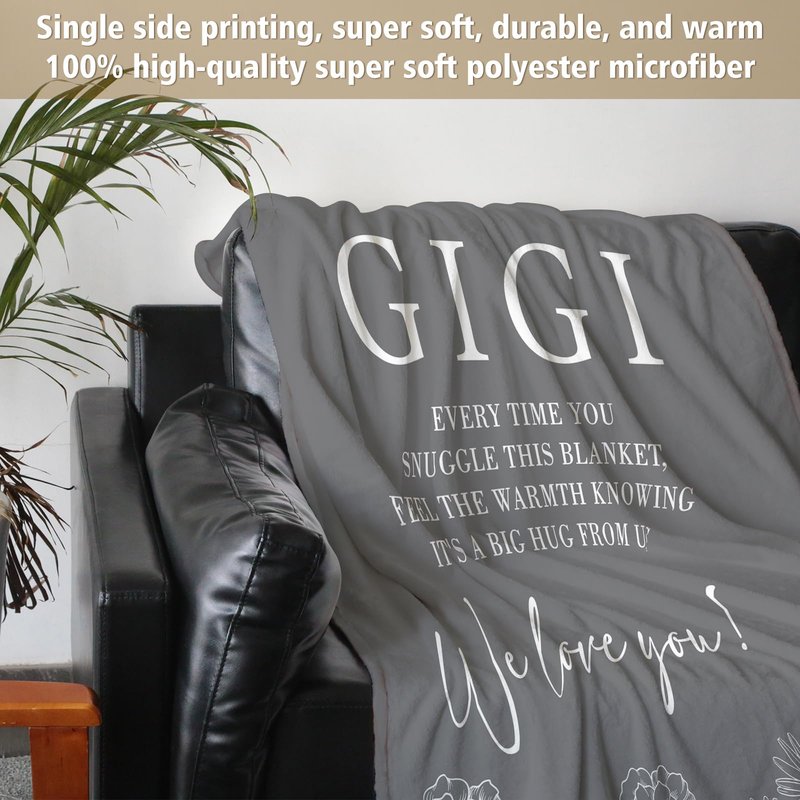 GiltGlimmer Mothers Day Gigi Gifts for Grandma, Gifts for Gigi Blanket, Grandma Birthday Gift from Grandkids, to My Gigi Throw Blanket 50" x 60"